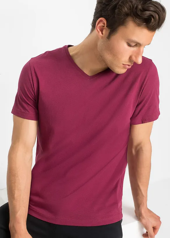 Lot de 3 T-shirts col V, bonprix