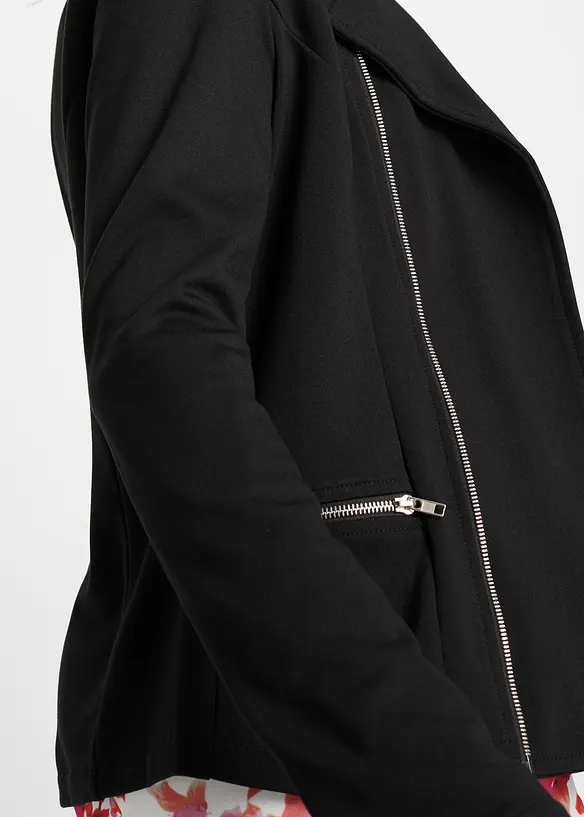 Gilet esprit motard en jersey de viscose mélangée, bonprix