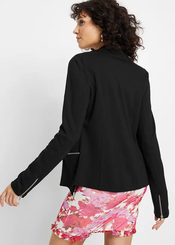 Gilet esprit motard en jersey de viscose mélangée, bonprix