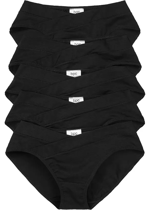 Lot de 5 slips, forme en V, bonprix