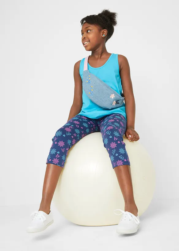 Lot de 2 leggings 3/4 en coton extensible, bonprix