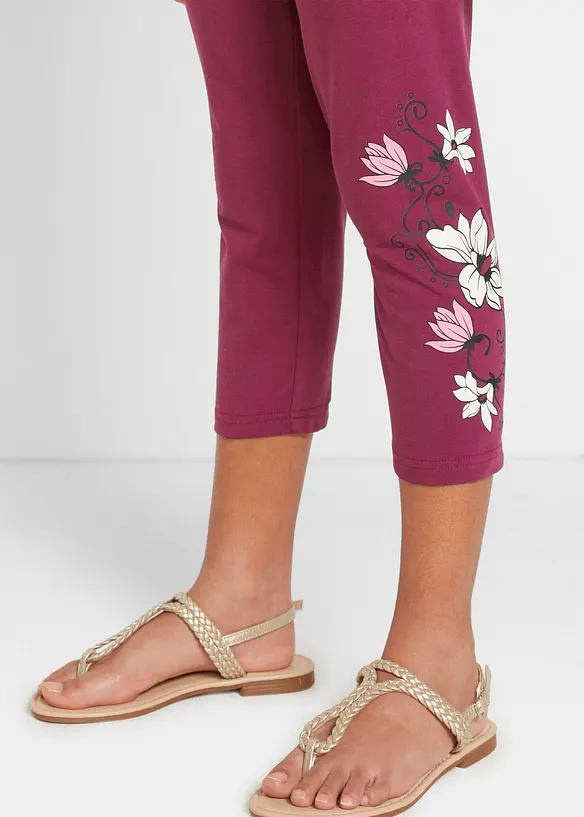 Lot de 2 leggings 3/4 en coton extensible, bonprix