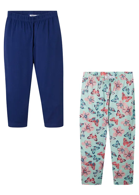 Lot de 2 leggings corsaire avec coton, bonprix