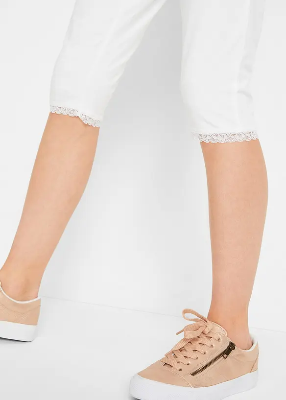 Lot de 2 leggings 3/4 fille en coton extensible, bonprix