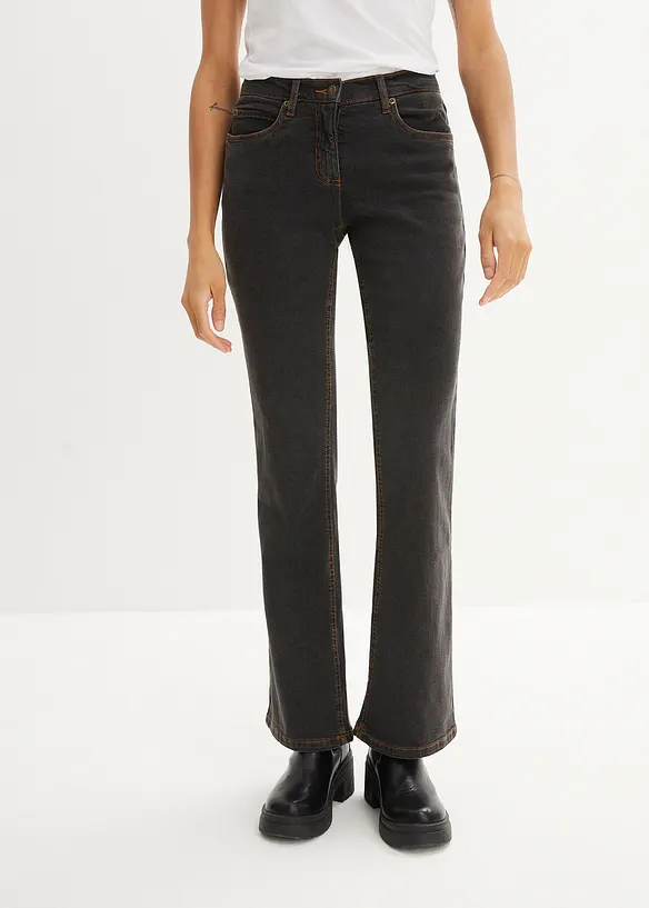 Jean bootcut taille haute, extensible, bonprix