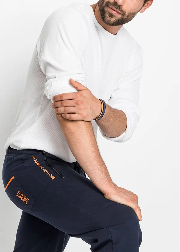 Pantalon de jogging en coton avec poches zippées pratiques, bonprix