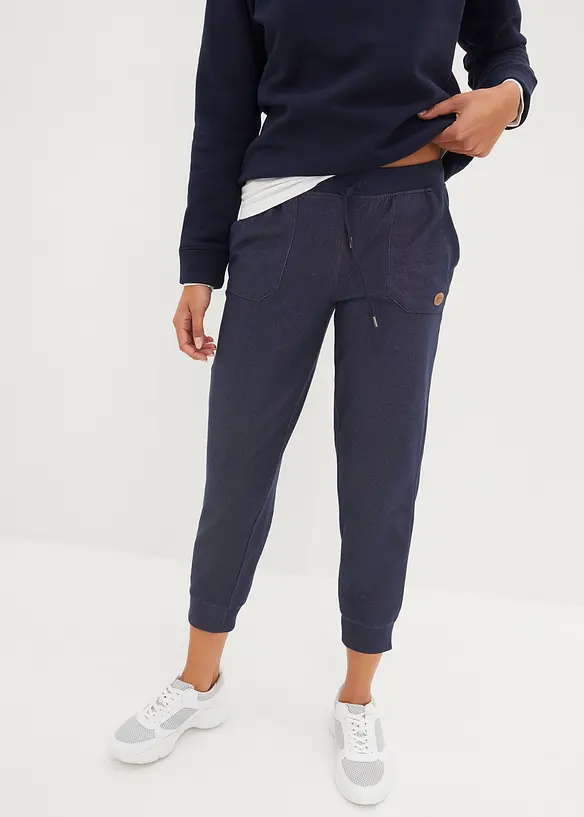 Pantalon 7/8 en molleton aspect jean, bonprix