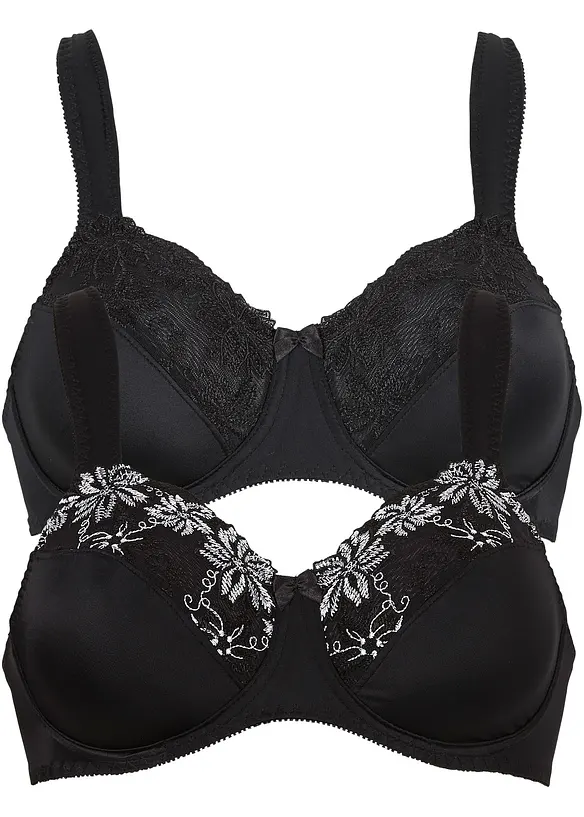 Lot de 2 soutiens-gorge à armatures et bretelles rembourrées, bonprix