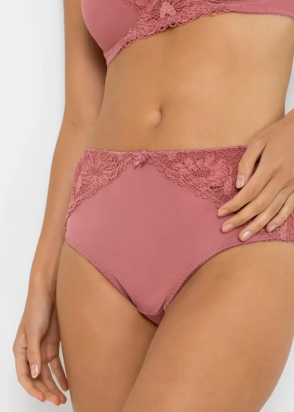 Lot de 2 slips Maxi avec dentelle, bonprix