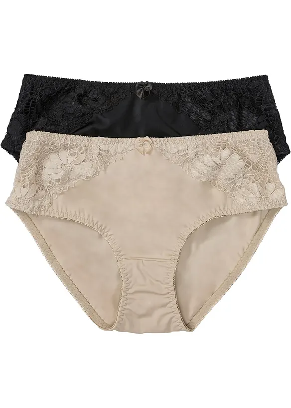 Lot de 2 slips Maxi avec dentelle, bonprix