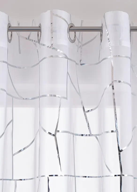 Lot de 2 voilages avec imprimé brillant, bonprix