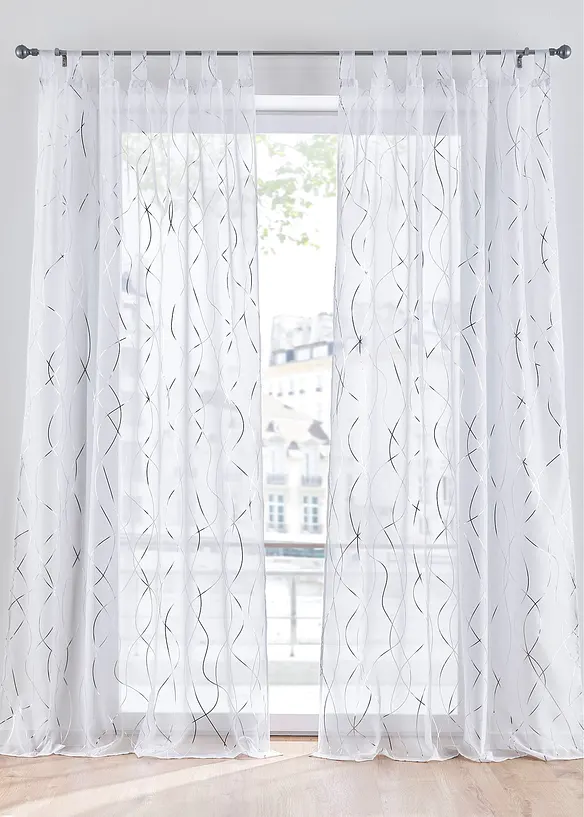 Voilage à imprimé brillant avec polyester recyclé (1 pce), bonprix