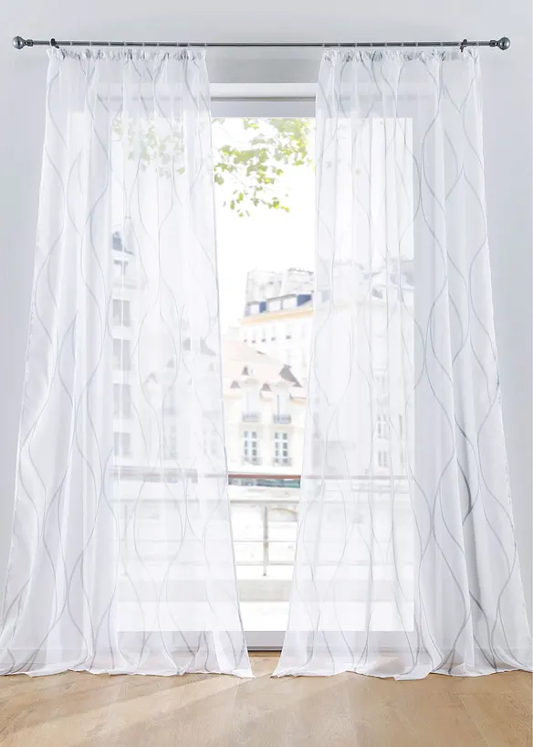 Voilage à imprimé vague (1 pce) avec polyester recyclé, bonprix