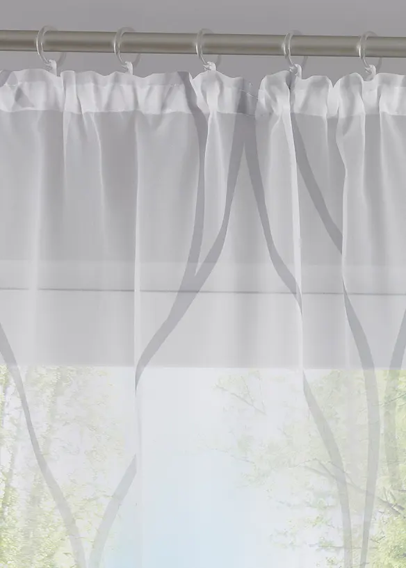 Voilage à imprimé vague (1 pce) avec polyester recyclé, bonprix