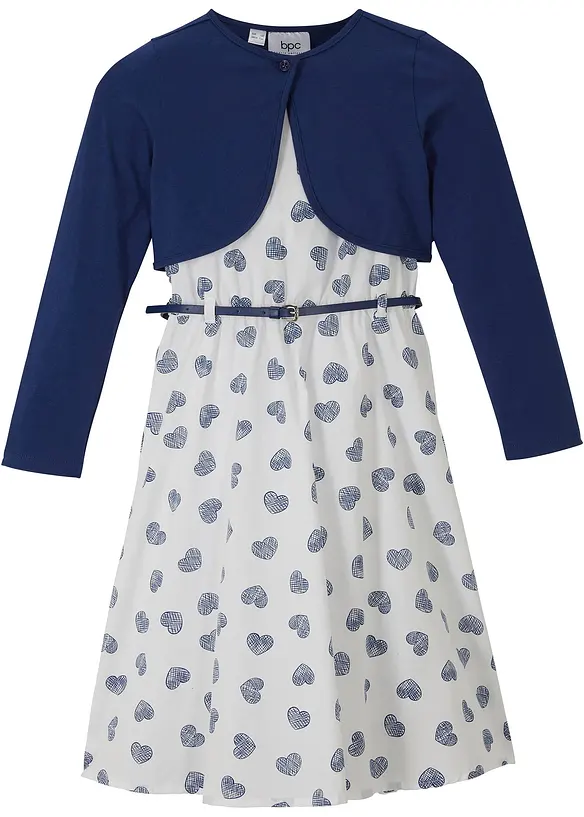 Robe fille, boléro, ceinture (ens. 3 pces), bonprix