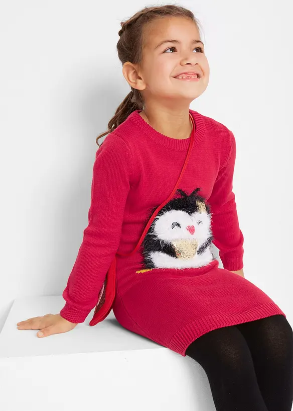 Robe en maille avec sac (ens. 2 pces), bonprix