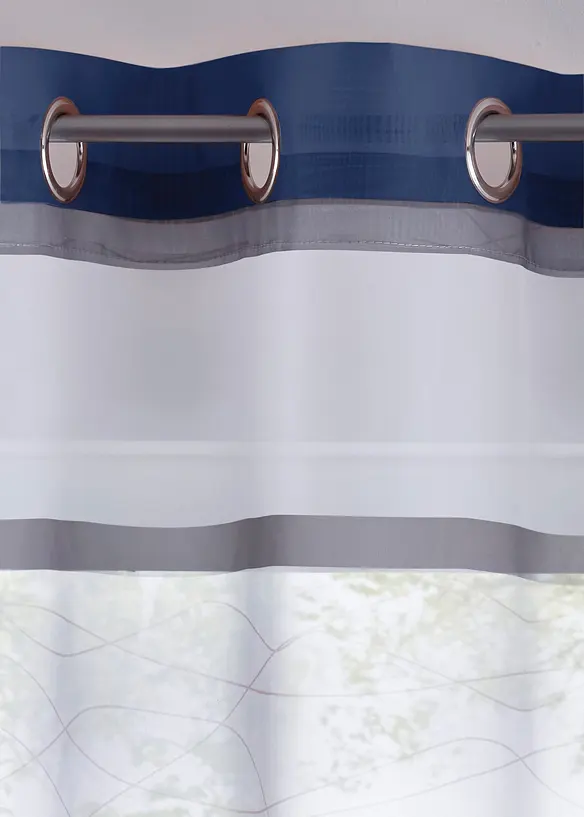 Voilage transparent &agrave; imprim&eacute; rayures horizontales (1 pce), bonprix