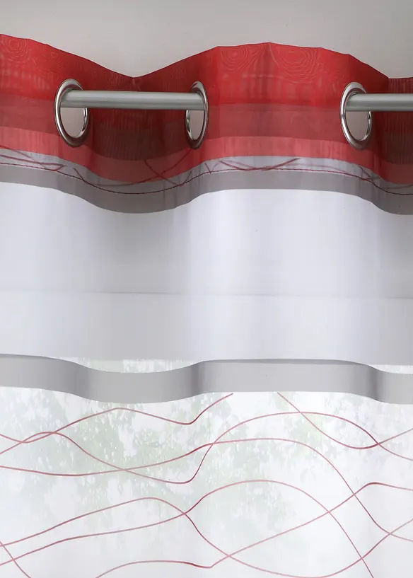 Voilage transparent &agrave; imprim&eacute; rayures horizontales (1 pce), bonprix