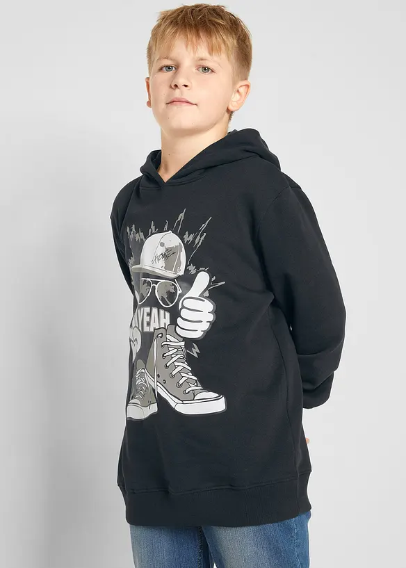 Sweat à capuche en matière douce, bonprix