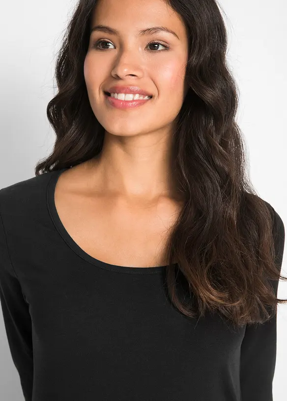 T-shirt manches longues près du corps, bonprix