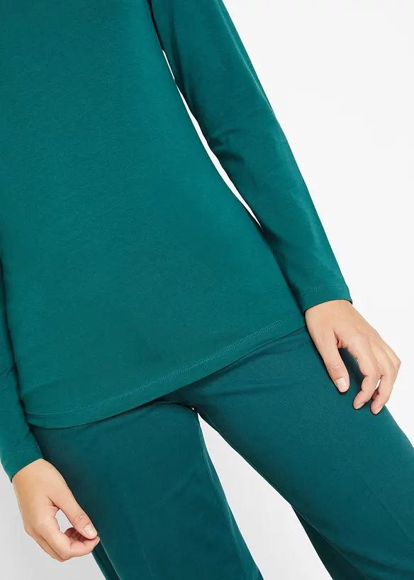 T-shirt manches longues pr&egrave;s du corps, bonprix