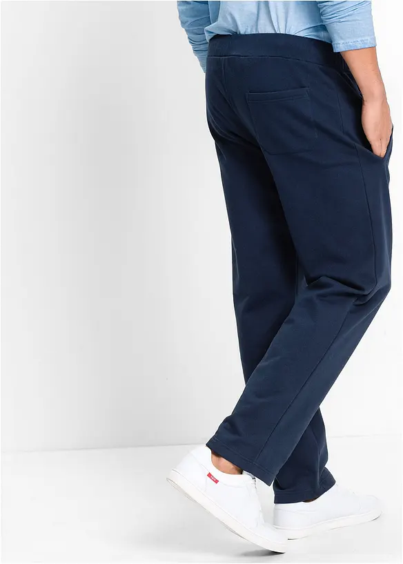 Pantalon de jogging avec détails sportifs, 100% coton, bonprix