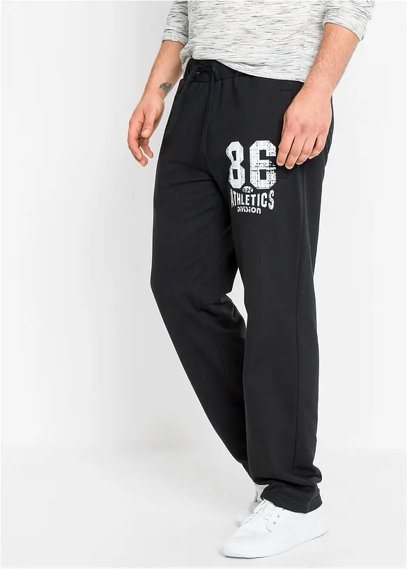 Pantalon de jogging avec détails sportifs, 100% coton, bonprix