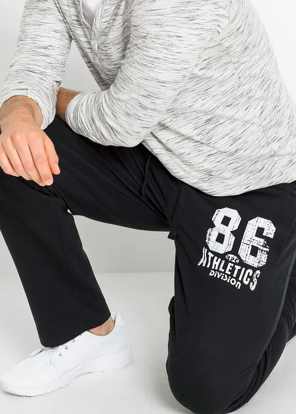 Pantalon de jogging avec détails sportifs, 100% coton, bonprix
