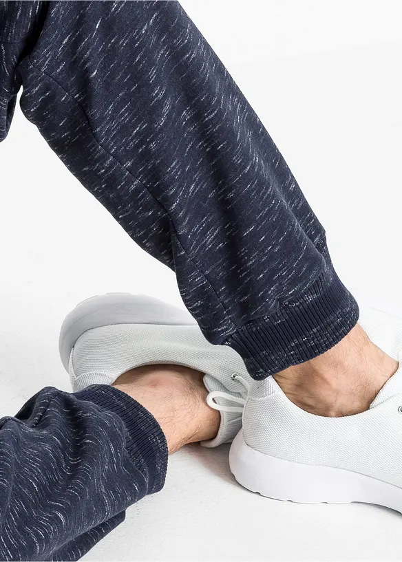 Pantalon de jogging chiné à finitions côtelées, bonprix
