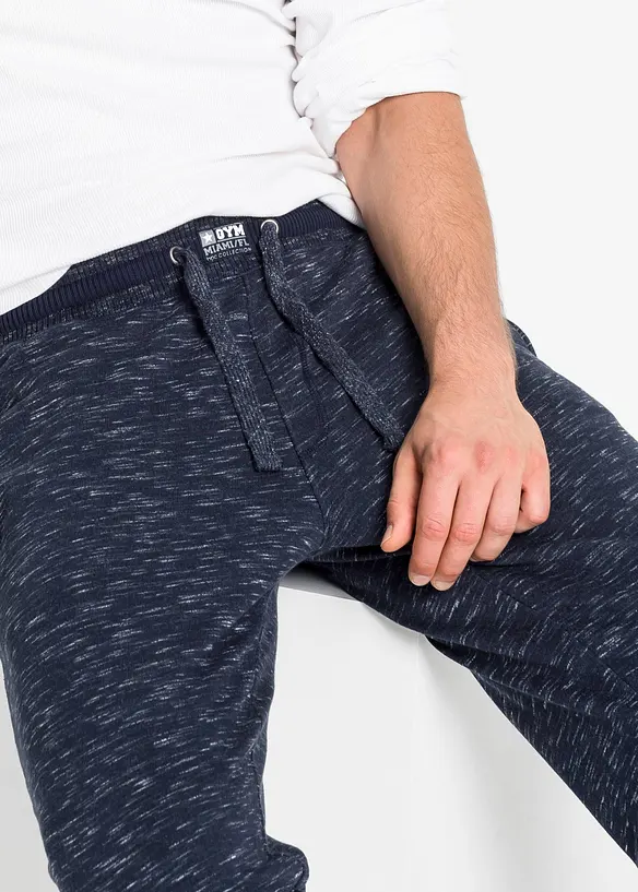 Pantalon de jogging chiné à finitions côtelées, bonprix