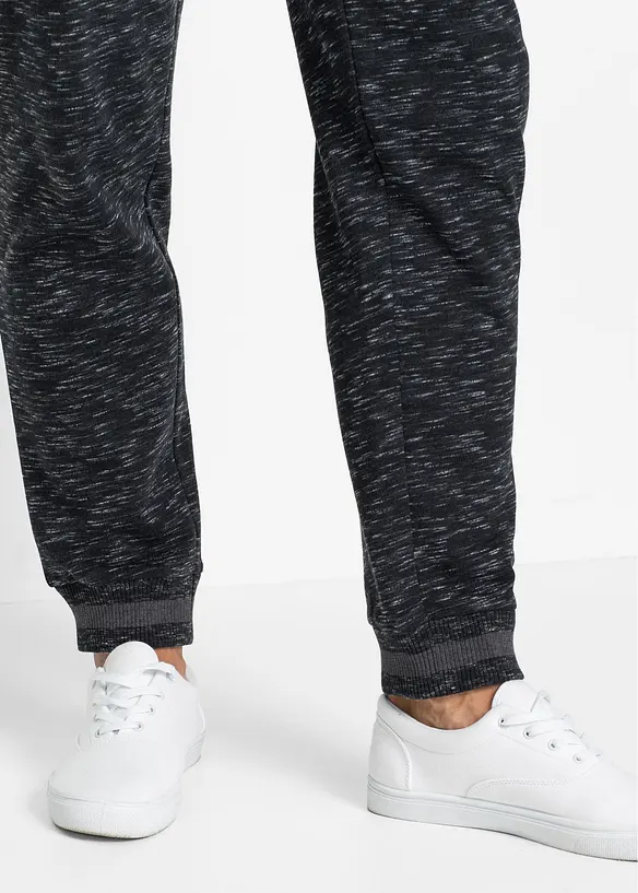 Pantalon de jogging chiné à finitions côtelées, bonprix