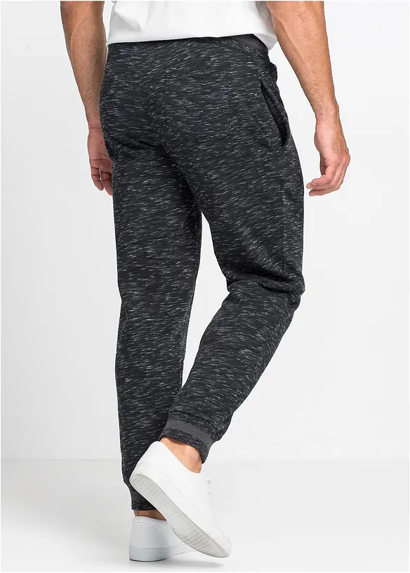 Pantalon de jogging chiné à finitions côtelées, bonprix