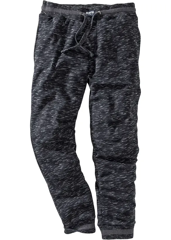 Pantalon de jogging chiné à finitions côtelées, bonprix