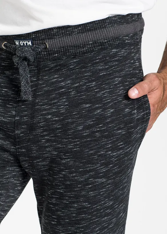 Pantalon de jogging chiné à finitions côtelées, bonprix