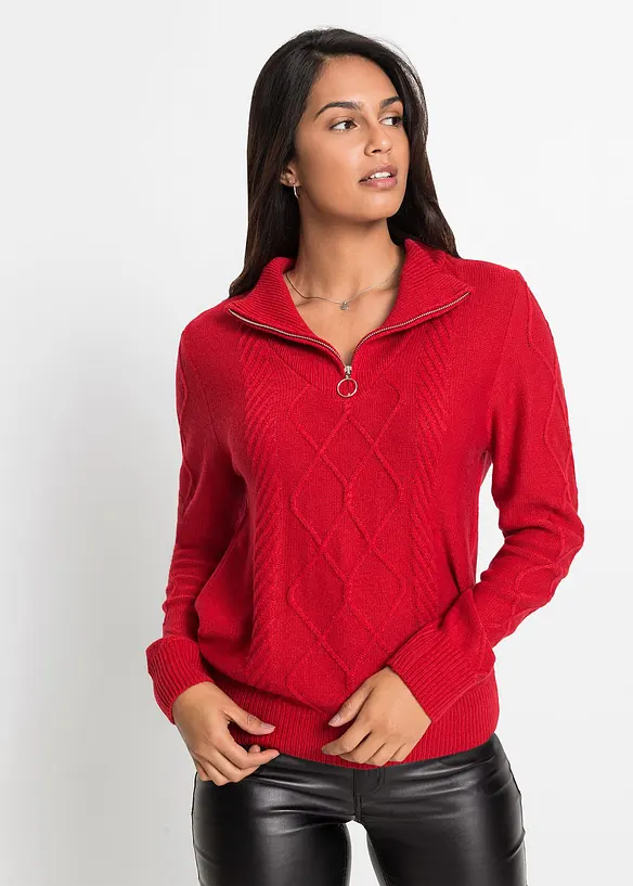 Pull camionneur en maille torsadée, bonprix