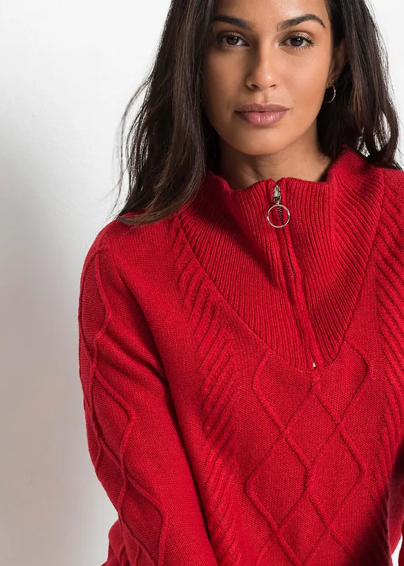 Pull camionneur en maille torsadée, bonprix