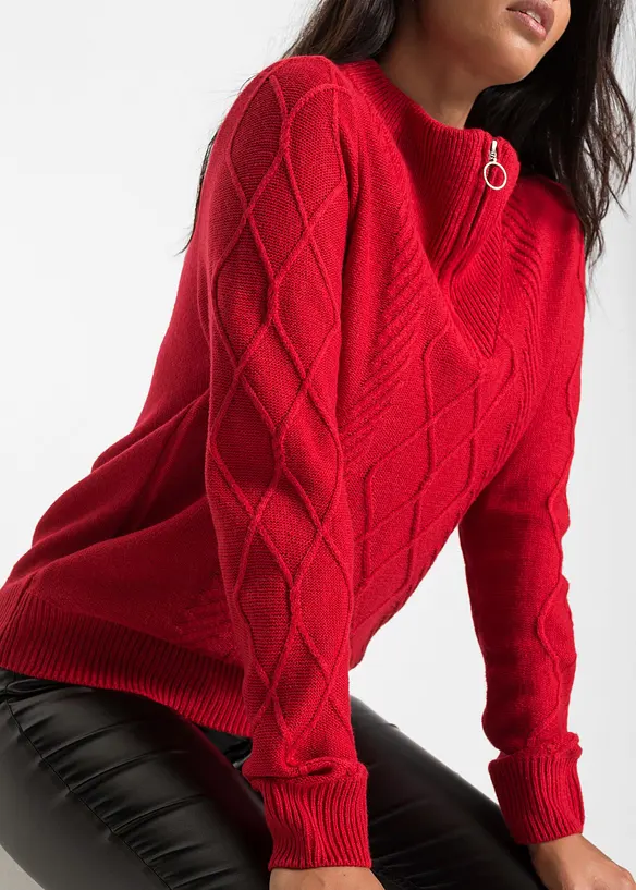 Pull camionneur en maille torsadée, bonprix