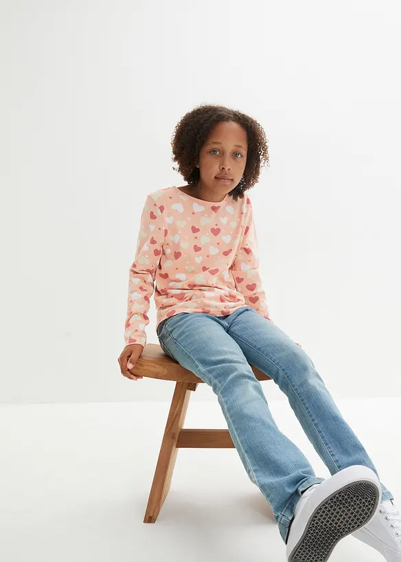 Lot de 3 T-shirts manches longues 100% coton, bonprix