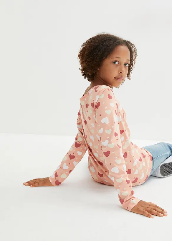 Lot de 3 T-shirts manches longues 100% coton, bonprix