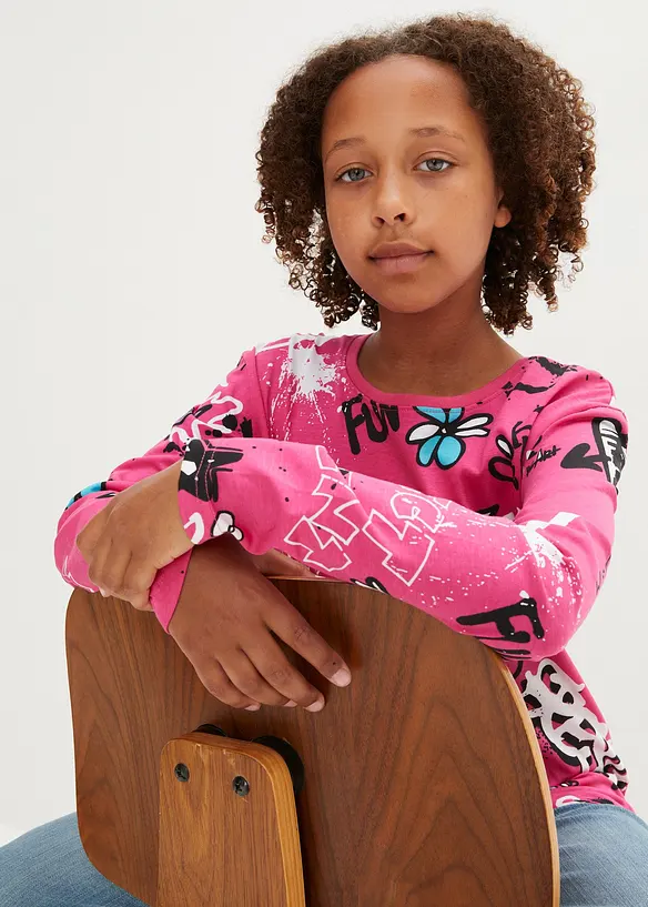 Lot de 2 T-shirts boxy 100% coton, bonprix