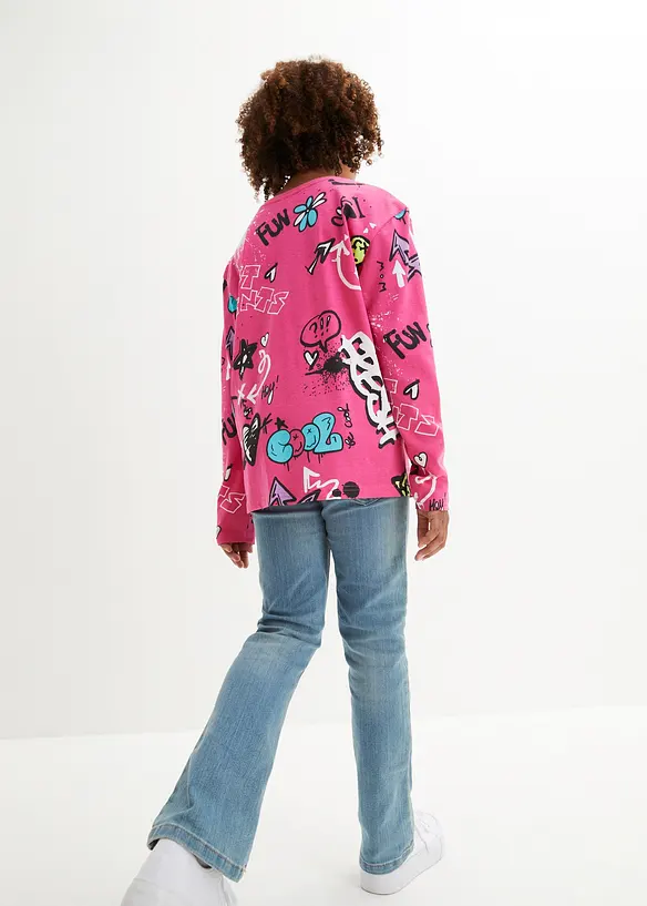 Lot de 2 T-shirts boxy 100% coton, bonprix