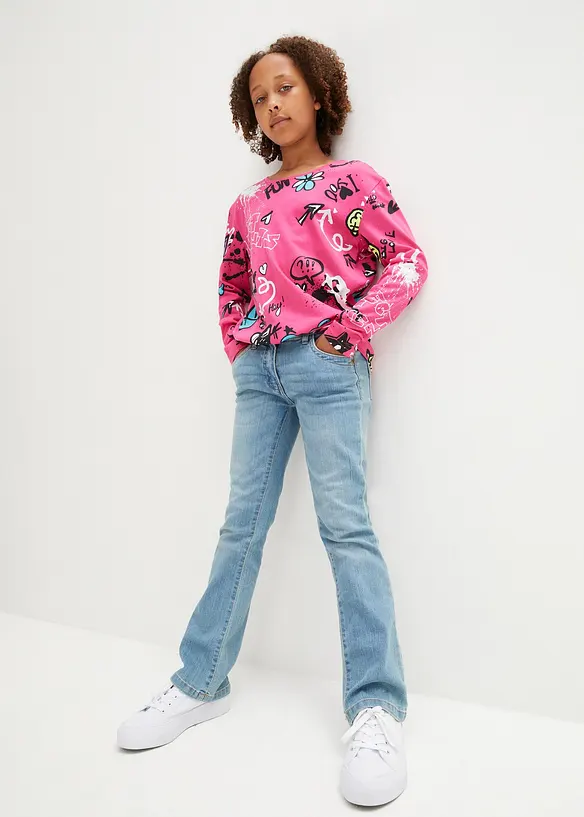 Lot de 2 T-shirts boxy 100% coton, bonprix