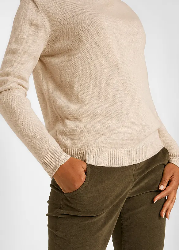 Pull col rond en maille, bonprix