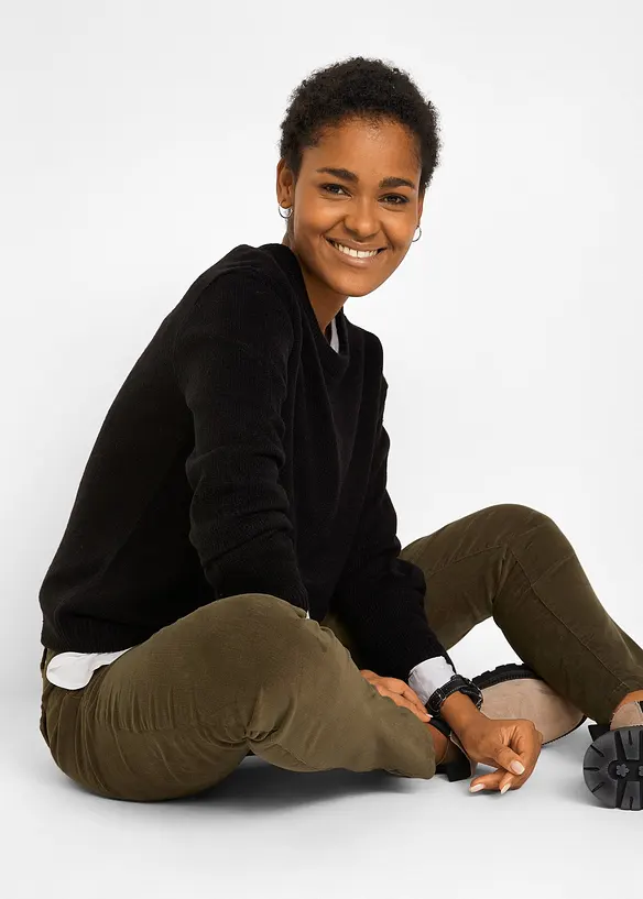 Pull col rond en maille, bonprix