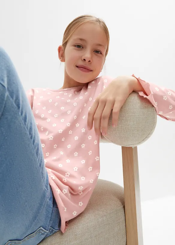 Lot de 3 T-shirts manches longues en coton, bonprix