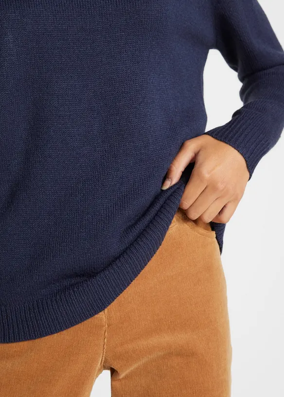 Pull col rond en maille, bonprix