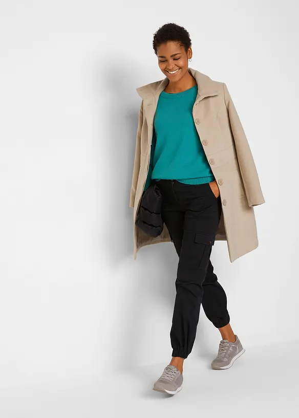 Pull col rond en maille, bonprix