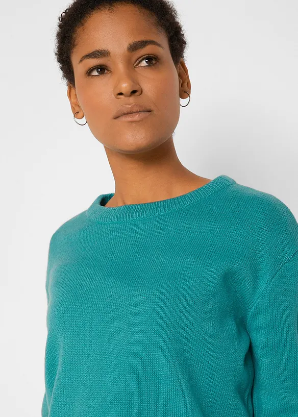 Pull col rond en maille, bonprix