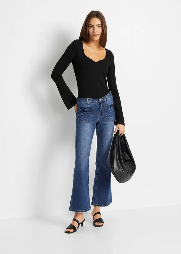 T-shirt manches longues en viscose extensible, bonprix