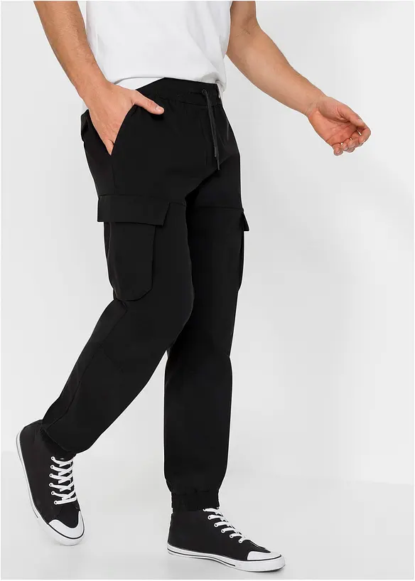 Pantalon taille extensible avec poches cargo, droit et regular, bonprix